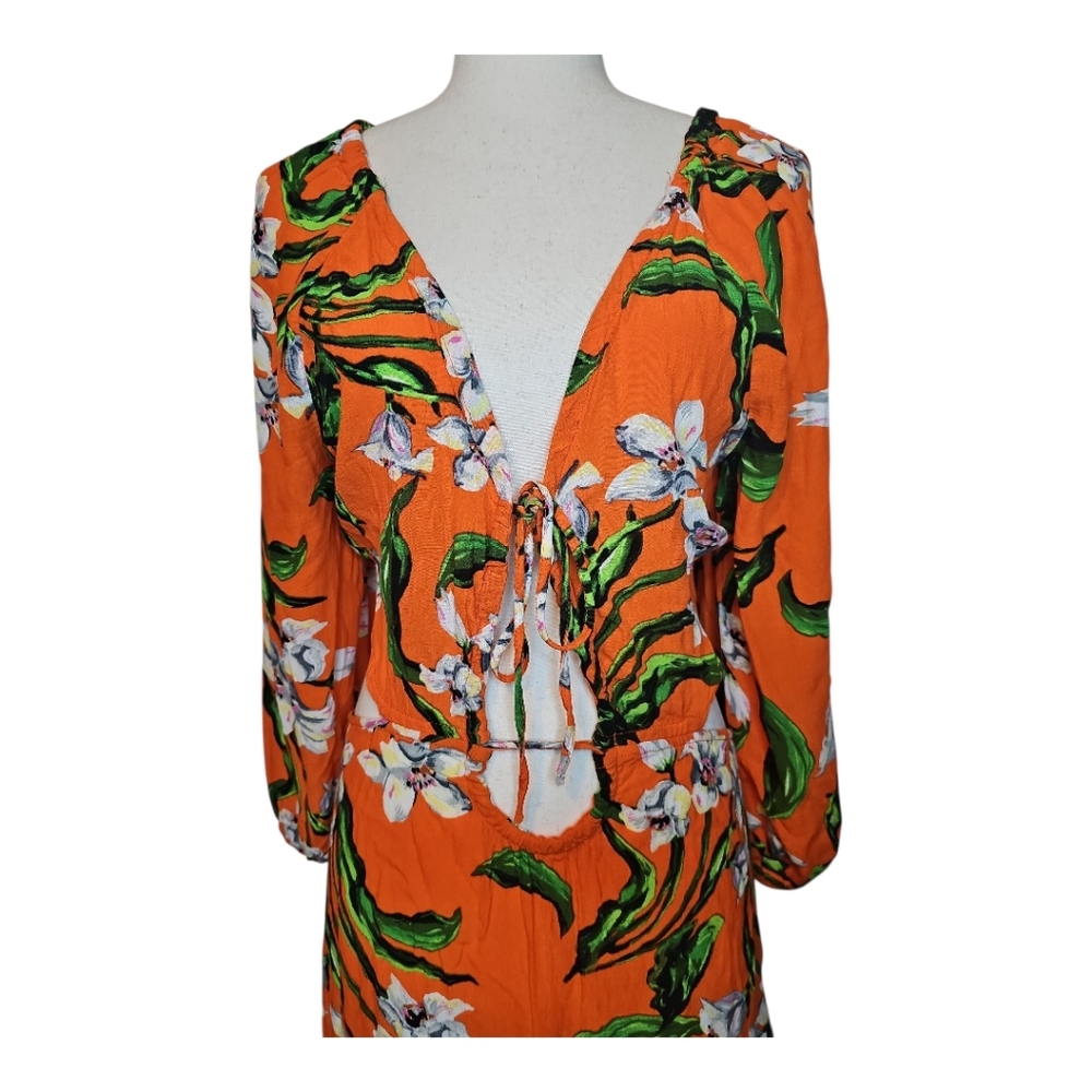 ZARA Multicolored Cut-Out Printed Maxi Dress – Size Large - Picture 5 of 16